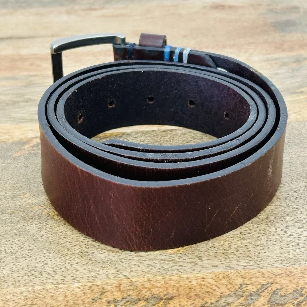Tommy Bahama XL 42-44 Brown Leather Dress Belt Men's 1.25